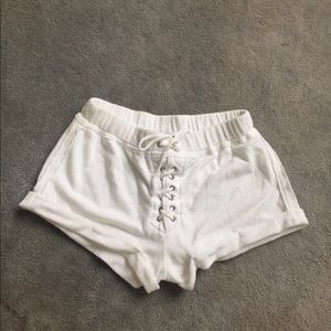 Forever 21 Terri Cloth White Beach Shorts